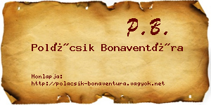 Polácsik Bonaventúra névjegykártya